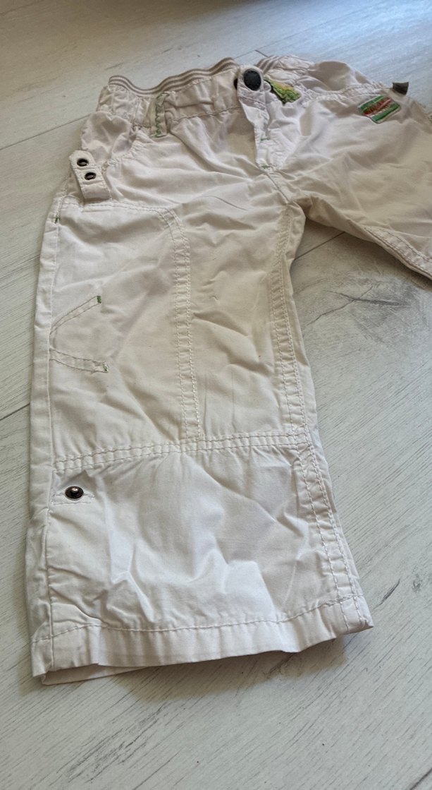 Erkek Çocuk Pamuklu Rahat Kesim Beyaz Pantolon - Görsel 4