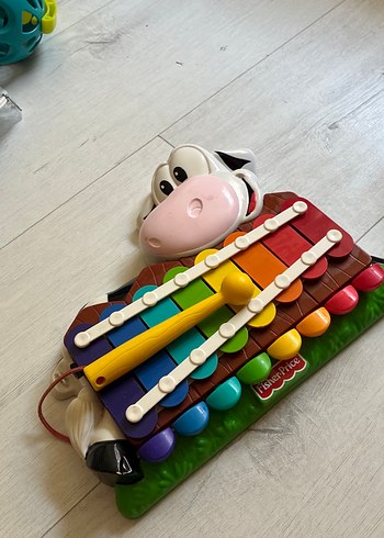 Renkli İnek Temalı Ahşap Ksilofon Oyuncak - Görsel 2