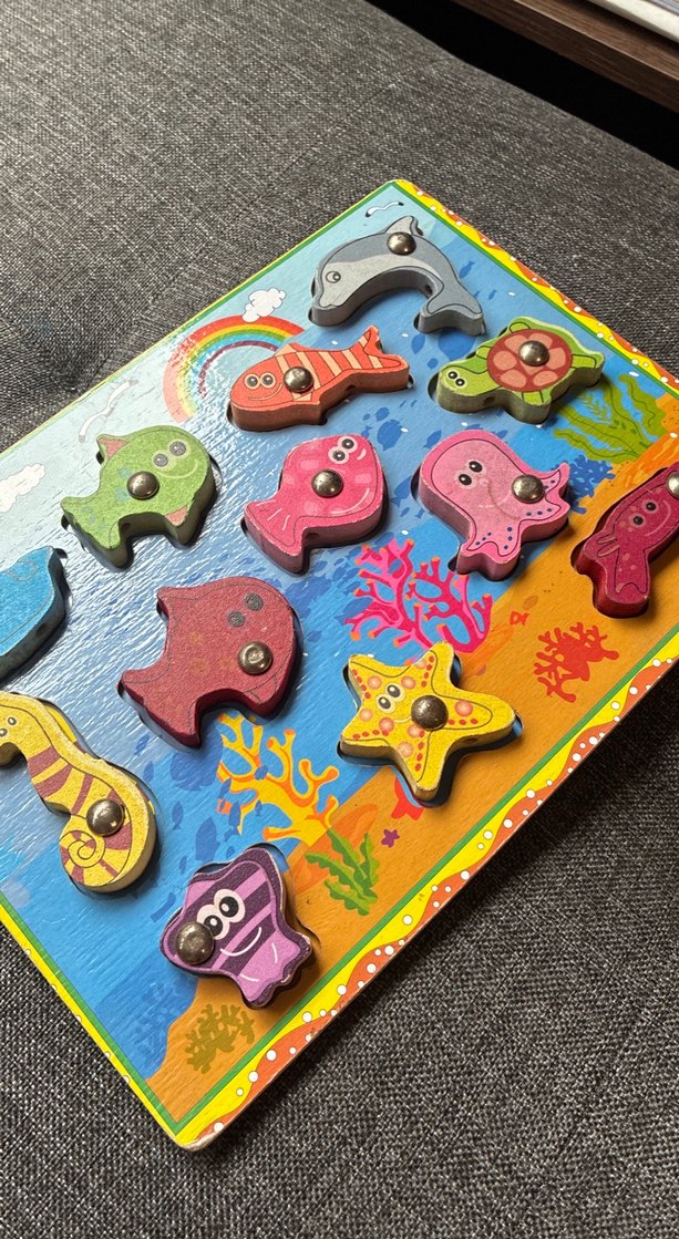 Renkli Ahşap Deniz Canlıları Eğitici Oyuncak - Görsel 3