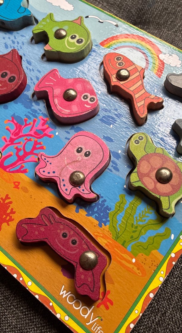 Renkli Ahşap Deniz Canlıları Eğitici Oyuncak - Görsel 2