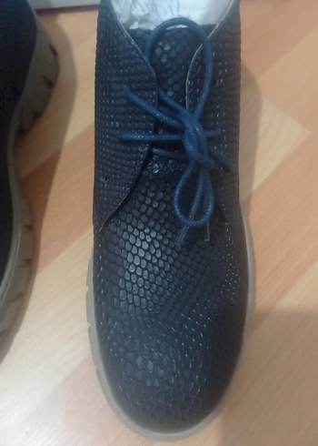 Mia Pelle Erkek Mavi Yılan Derisi Bağcıklı Bot hakiki deri - Görsel 4