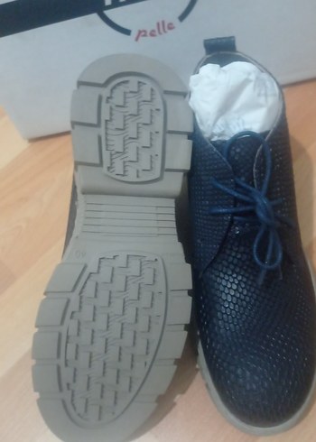 Mia Pelle Erkek Mavi Yılan Derisi Bağcıklı Bot hakiki deri - Görsel 3