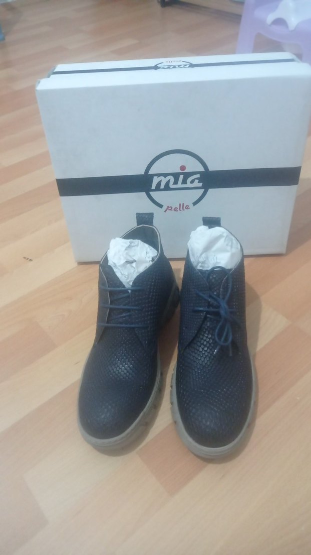 Mia Pelle Erkek Mavi Yılan Derisi Bağcıklı Bot hakiki deri - Görsel 2