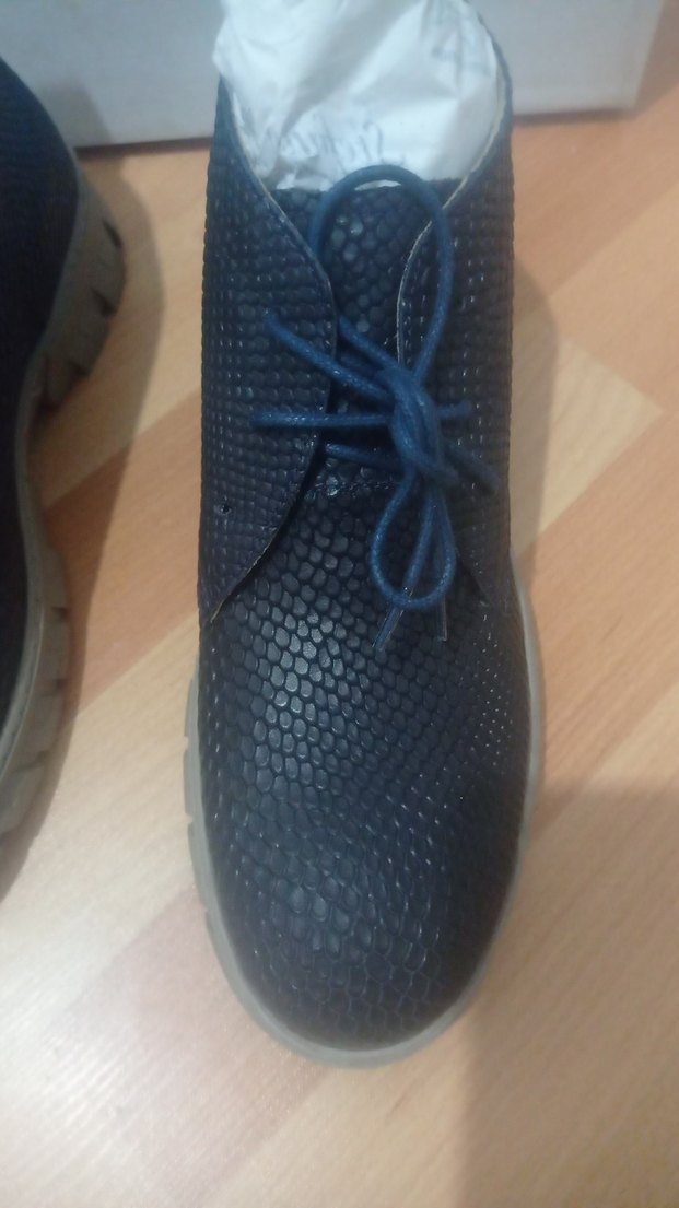 Mia Pelle Erkek Mavi Yılan Derisi Bağcıklı Bot hakiki deri - Görsel 4