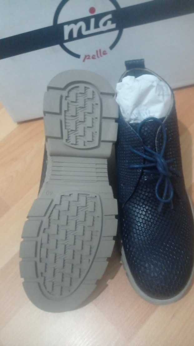 Mia Pelle Erkek Mavi Yılan Derisi Bağcıklı Bot hakiki deri - Görsel 3