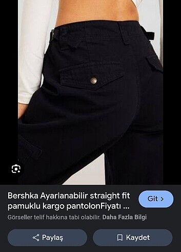 s Beden bershka belden ayarlamalı straıght fıt pamuklu cargo jean