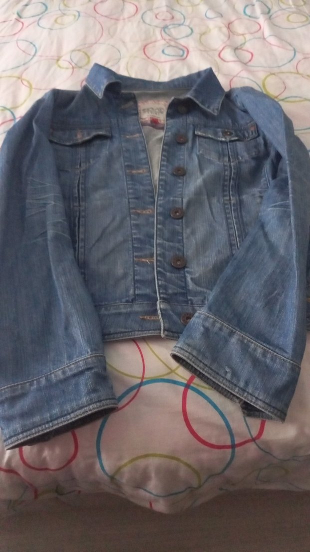 Düğmeli Kadın Mavi Denim Ceket - Görsel 3