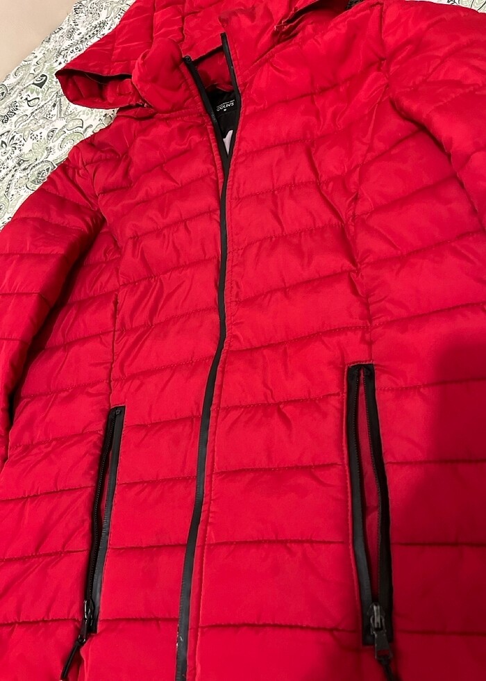 Colins kadın mont kırmızı M beden - Görsel 2