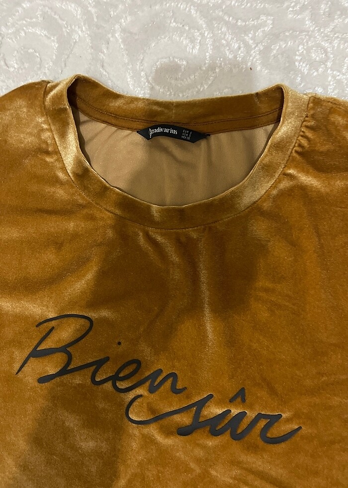 Stradivarius kadife tişört - Görsel 3