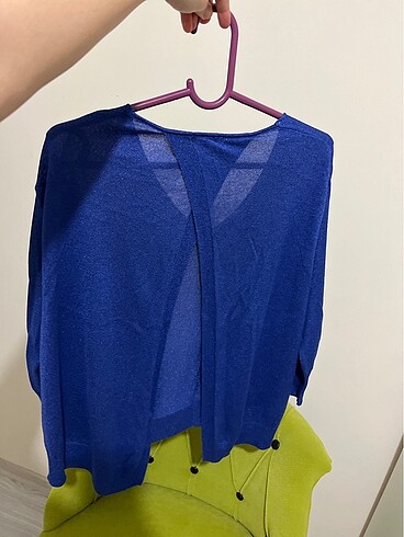 Lacivert simli bluz - Görsel 5