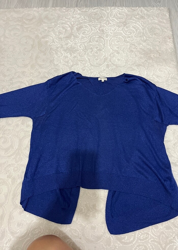 Lacivert simli bluz - Görsel 3