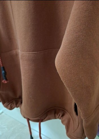 s Beden kahverengi Renk Kahverengi Kapüşonlu Kadın Sweatshirt