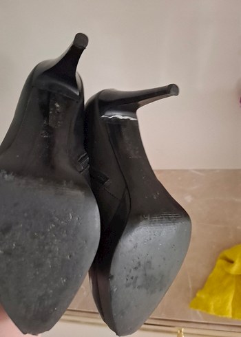 38 Beden siyah Renk Siyah Deri Stiletto Topuklu Kadın Bot
