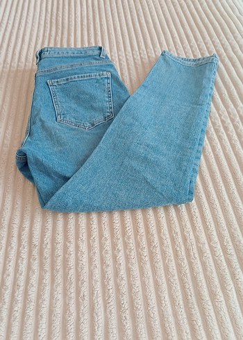 Kadın Mavi Midi Boy Denim Pantolon - Görsel 2