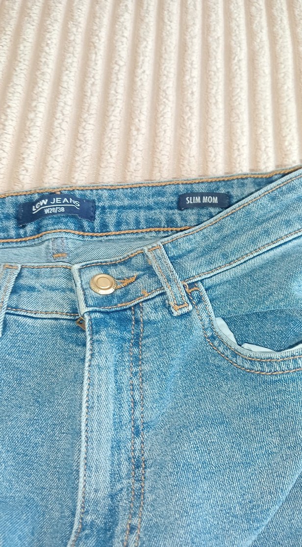 Kadın Mavi Midi Boy Denim Pantolon - Görsel 3