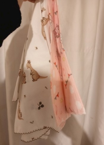 Nakışlı Pamuk Çocuk Battaniyesi - Pembe - Görsel 8