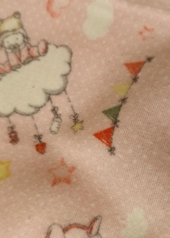 Nakışlı Pamuk Çocuk Battaniyesi - Pembe - Görsel 5