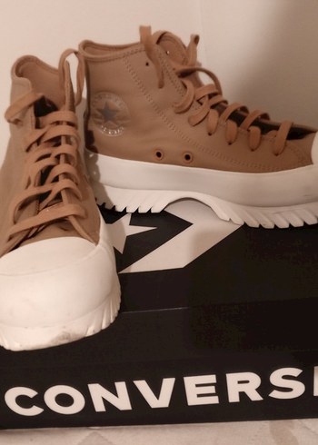 Bej Platform Topuklu Kadın Spor Ayakkabı deri - Görsel 10