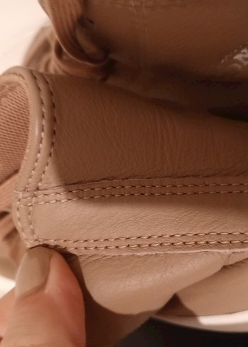 Bej Platform Topuklu Kadın Spor Ayakkabı deri - Görsel 9