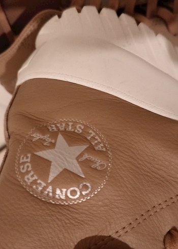 Bej Platform Topuklu Kadın Spor Ayakkabı deri - Görsel 2