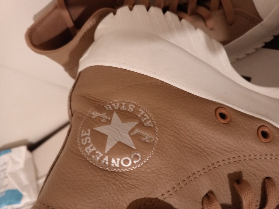 Bej Platform Topuklu Kadın Spor Ayakkabı deri - Görsel 2