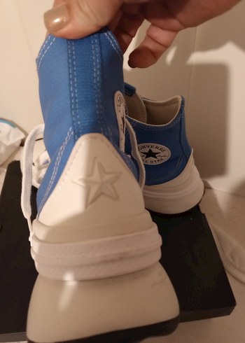 Mavi Platform Topuklu Spor Ayakkabı - Görsel 13