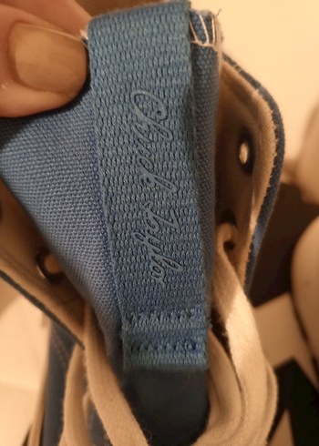 Mavi Platform Topuklu Spor Ayakkabı - Görsel 5