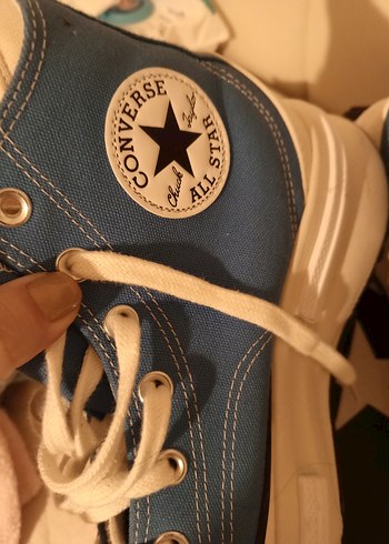 Mavi Platform Topuklu Spor Ayakkabı - Görsel 6