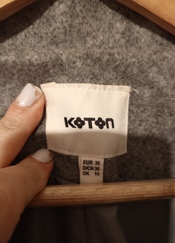 Koton 38 beden gri renk yün kaban
