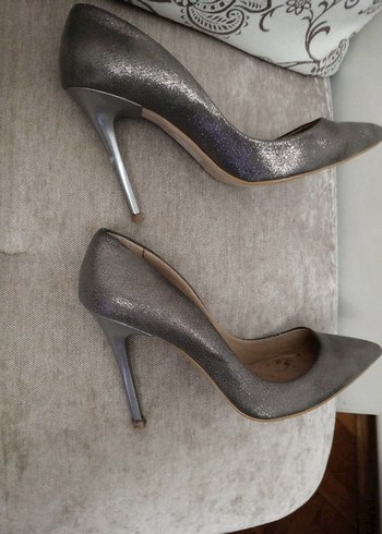 38 Beden Gri parıltılı desenli Stiletto 38 no