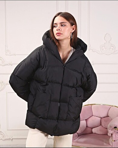 m Beden siyah Renk Siyah yarasa model mont