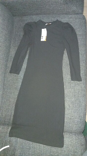 Siyah likralı elbise, tunik