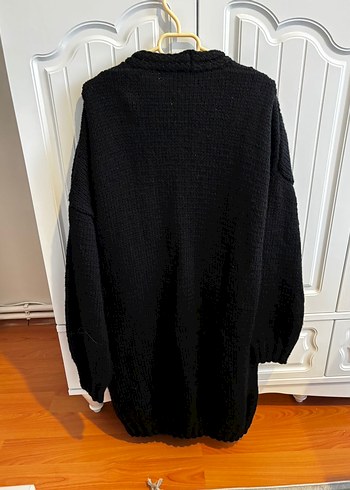 Uzun Kollu Siyah El Örgüsü Erkek Hırka - Görsel 3
