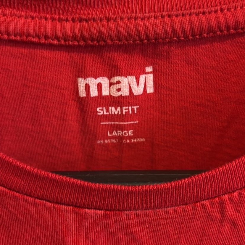 Kırmızı Mavi Orjinal Erkek Tişört - Görsel 3
