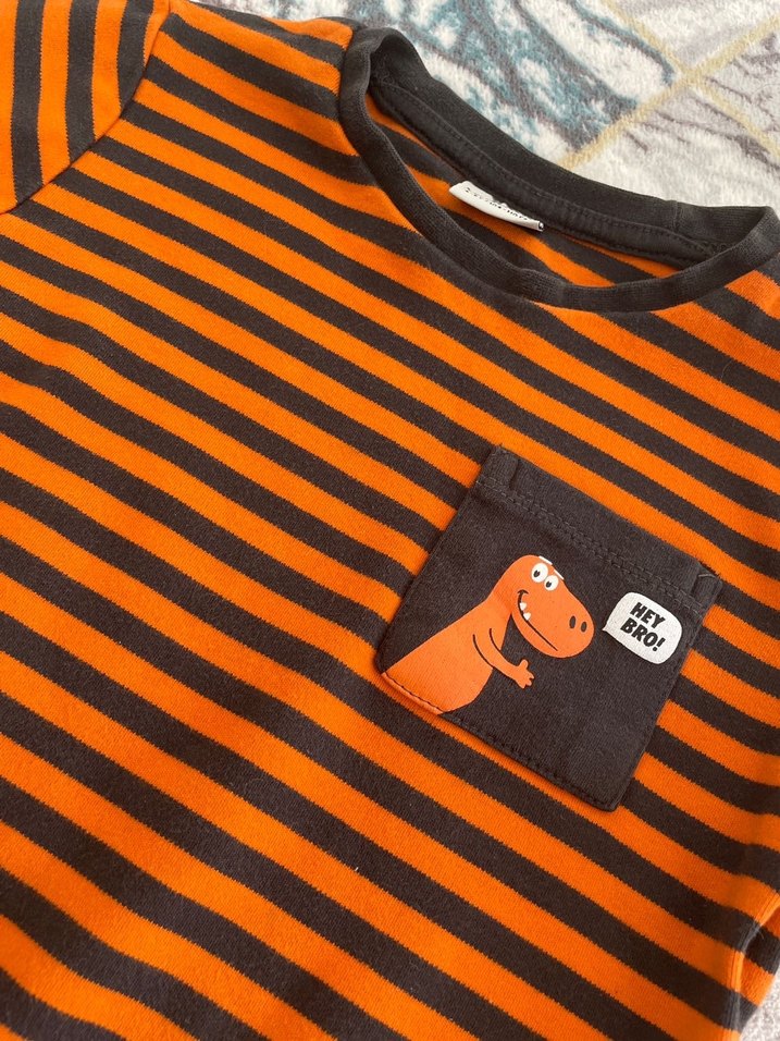 Erkek Çocuk Kahverengi Çizgili Sweatshirt - Görsel 2