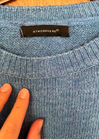 Mavi Bulut Desenli Kadın Triko Kazak - Görsel 3