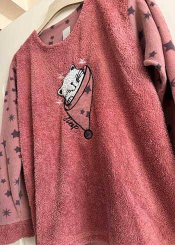 Pembe polar pijama üst - Görsel 2