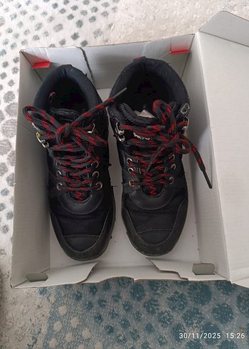 Siyah Kırmızı Erkek Biker Bağcık - Görsel 3