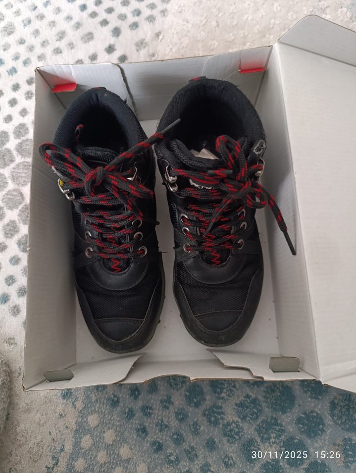 Siyah Kırmızı Erkek Biker Bağcık - Görsel 3