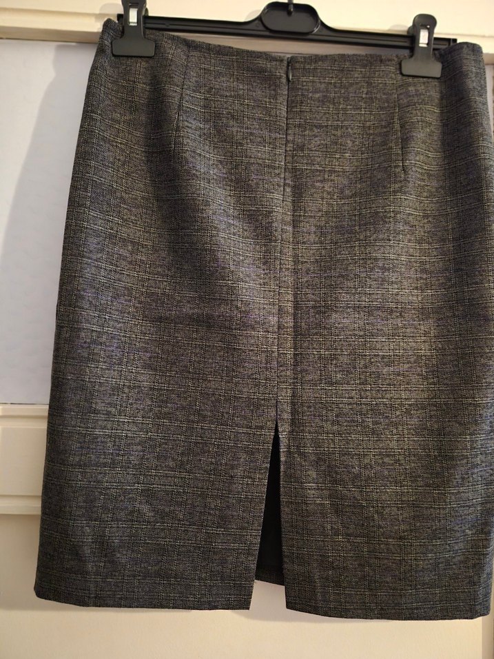 38 beden Gri Midi Kalem Etek - Görsel 3