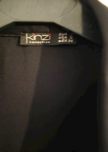 Kinzi Siyah V Yakalı Kadın sentetik  İpekli Bluz - Görsel 3