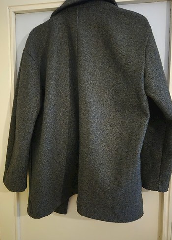 Zara  Gri kırçıllı Yün Kaban - Görsel 2