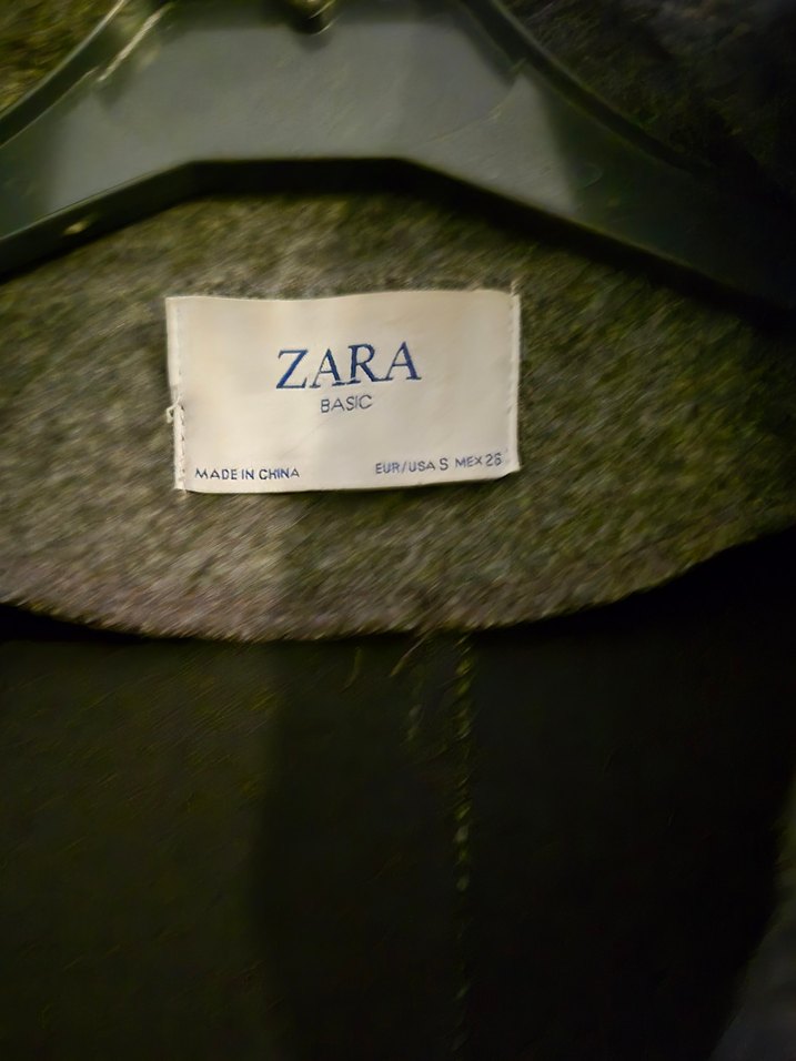 Zara  Gri kırçıllı Yün Kaban - Görsel 3