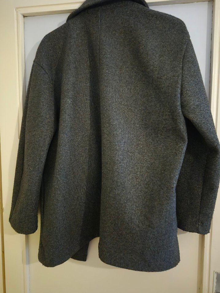 Zara  Gri kırçıllı Yün Kaban - Görsel 2