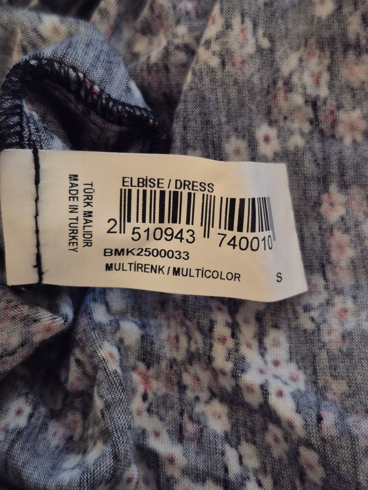 Fakir kol yuvarlak yaka çıtır çiçekli diz altı Elbise - Görsel 5