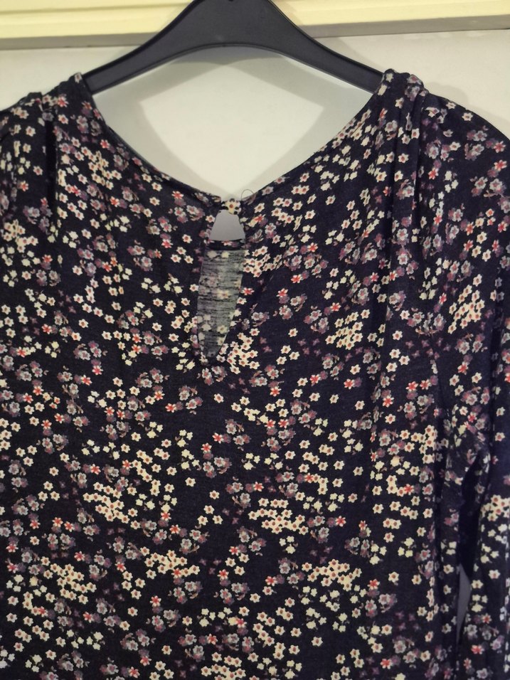 Fakir kol yuvarlak yaka çıtır çiçekli diz altı Elbise - Görsel 3