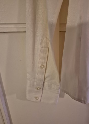 Krem pamuklu Uzun Kollu Gömlek - Görsel 3