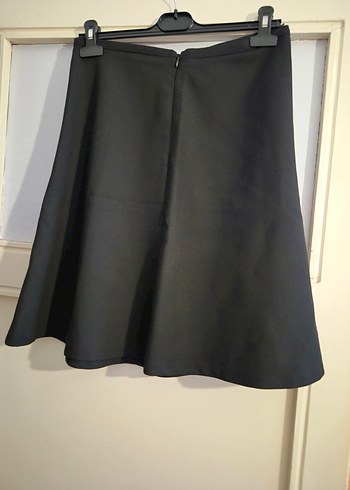Siyah diz boyu midi Kadın Etek - Görsel 3