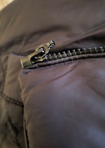 36 Siyah Uzun Fermuarlı Kadın Kış Montu - Görsel 8