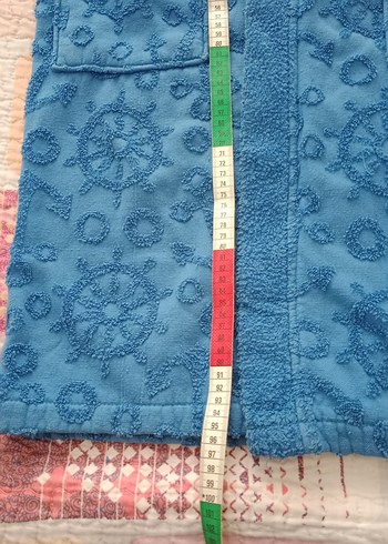 Kapüşonlu Erkek Çocuk Mavi Bornoz - Görsel 6